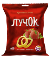 Чипсы Луковые кольца Лучок томат с зеленью 10% 35 г